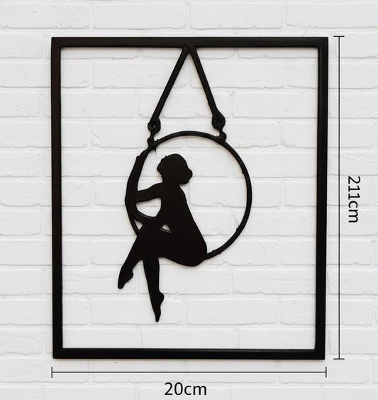 3D Printed Aerial Hoop Wall Art, Minimalist Silhouette Decor