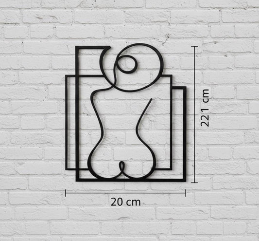 3D Printed Woman Line Art, Modern Scandi Decor