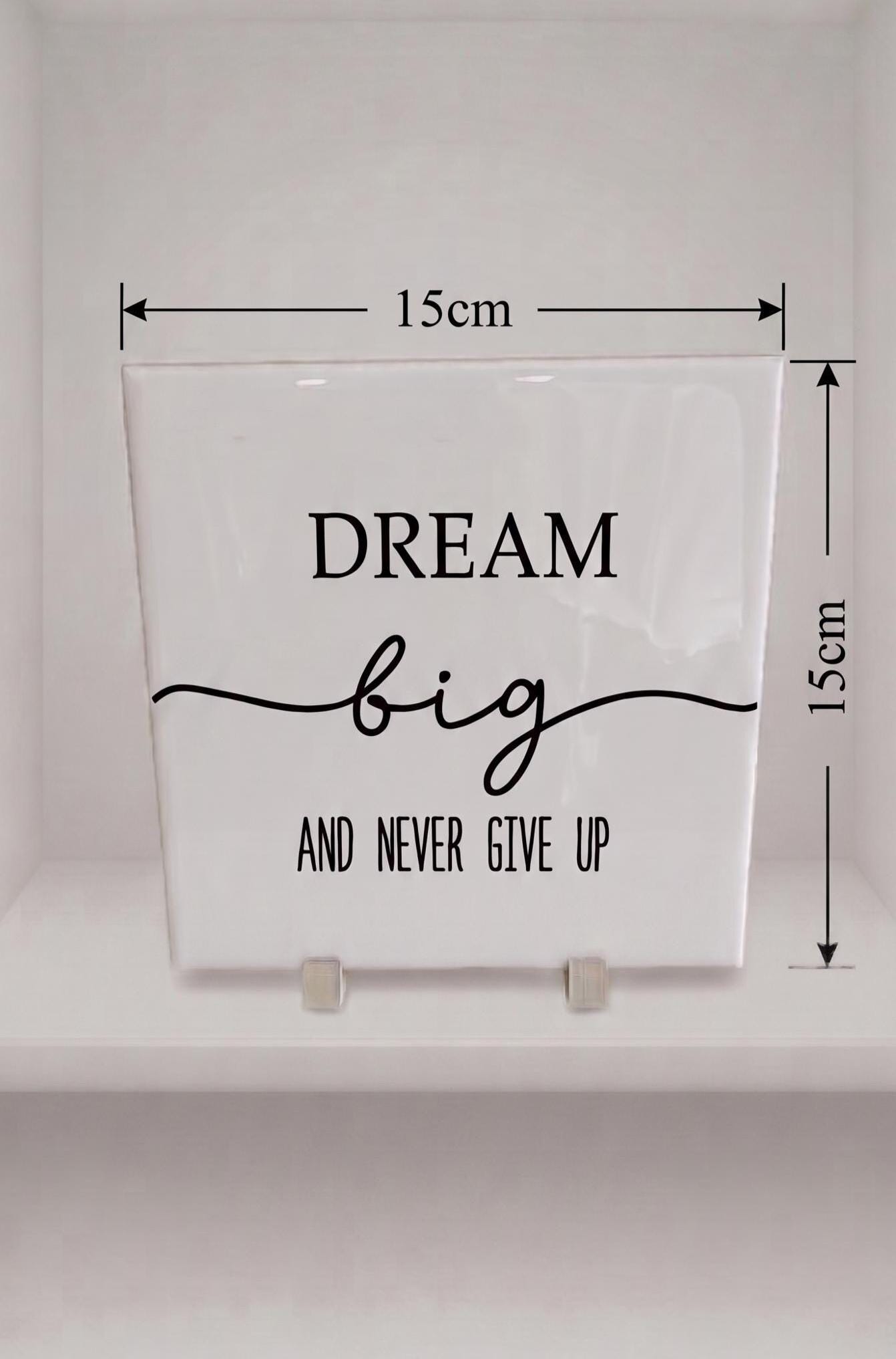 Motivational Ceramic Tile Decor, Minimalist Quote Sign, Modern Nursery Office Art