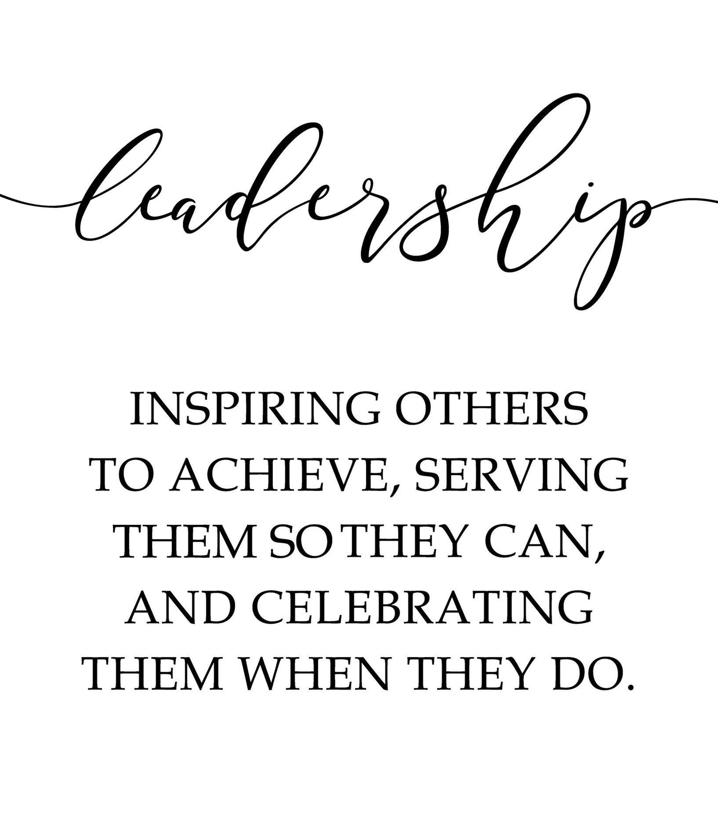 Servant Leadership Desk Sign, Minimalist Office Decor, Framed Quote Plaque