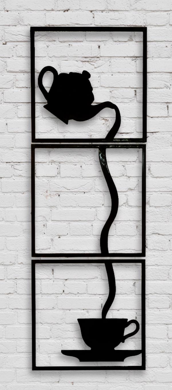 3-Panel Teapot Silhouette Wall Art, Modern Coffee Tea Decor, Minimalist Kitchen Hanging
