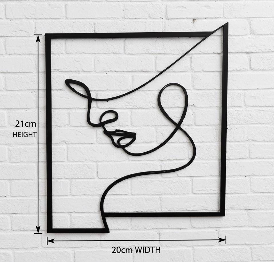 3D Printed Minimalist Face Line Art, Modern Wall Decor