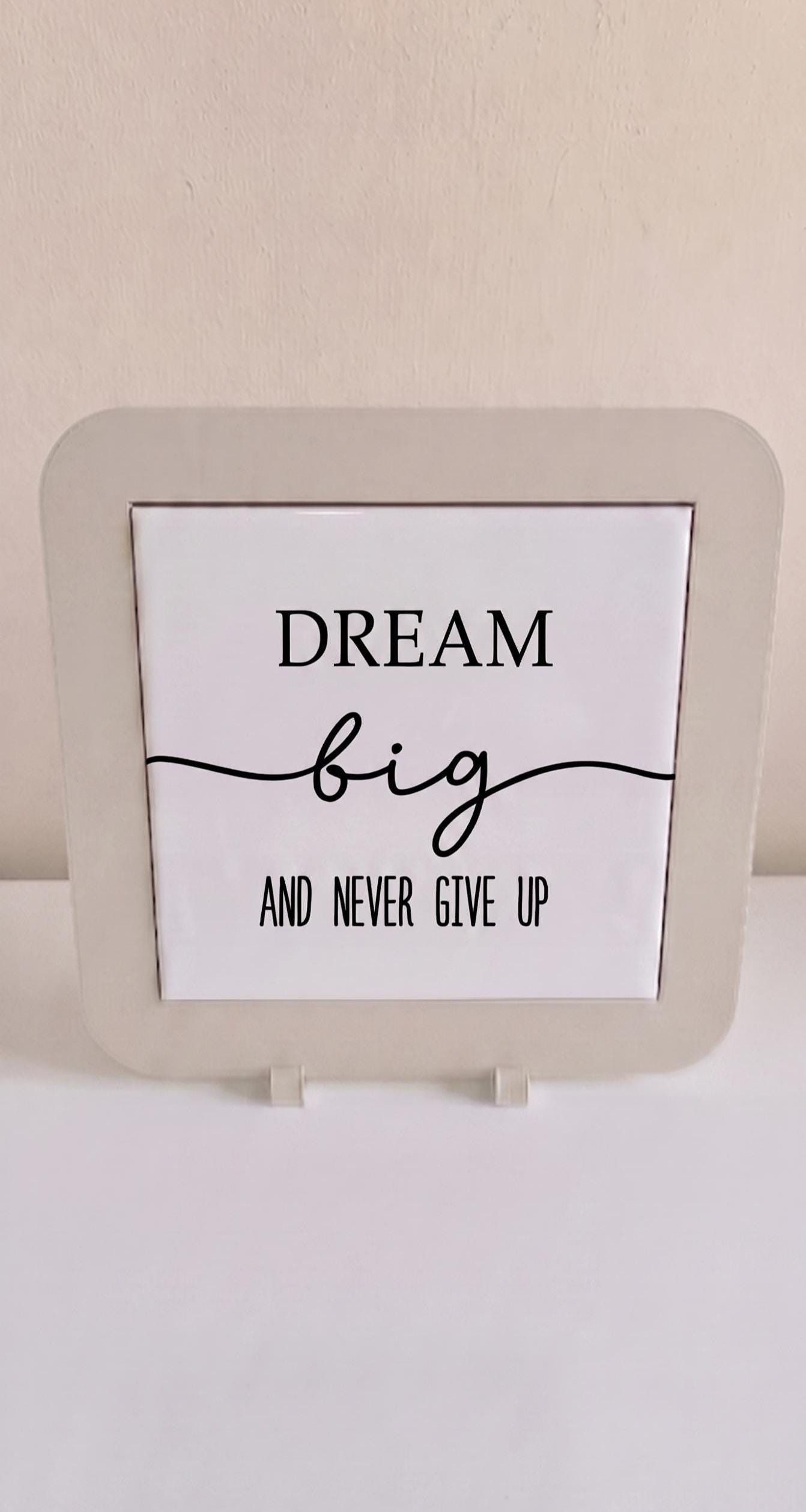 Motivational Ceramic Tile Decor, Minimalist Quote Sign, Modern Nursery Office Art