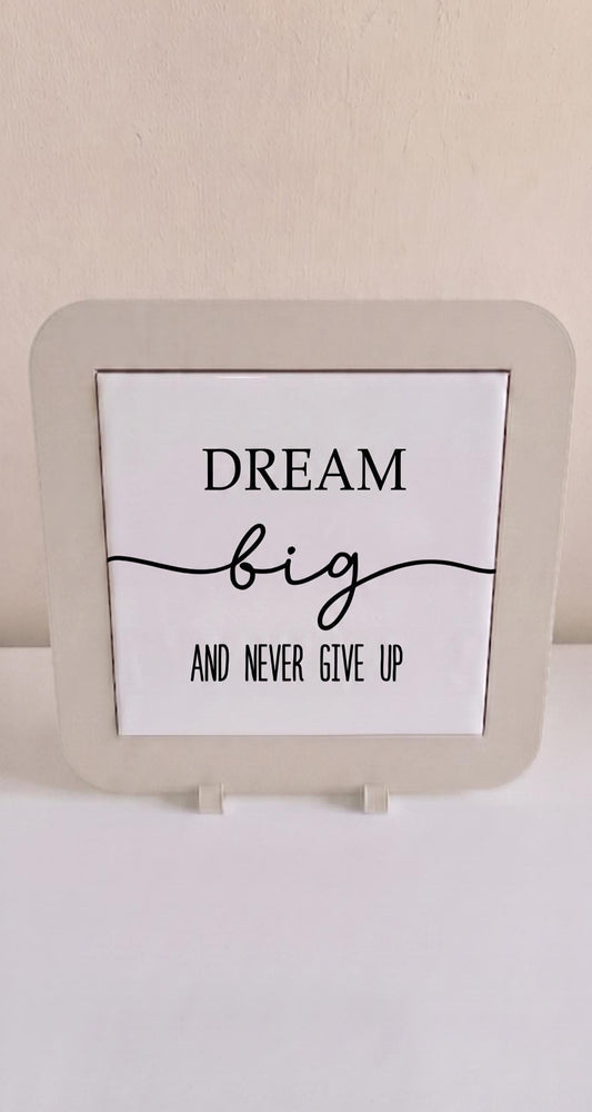 Motivational Ceramic Tile Decor, Minimalist Quote Sign, Modern Nursery Office Art