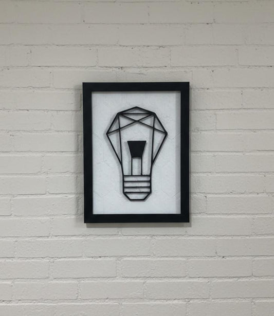 Geometric Light Bulb Wall Art, 3D Layered PLA Decor, Minimalist Industrial Style