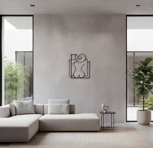 3D Printed Woman Line Art, Modern Scandi Decor