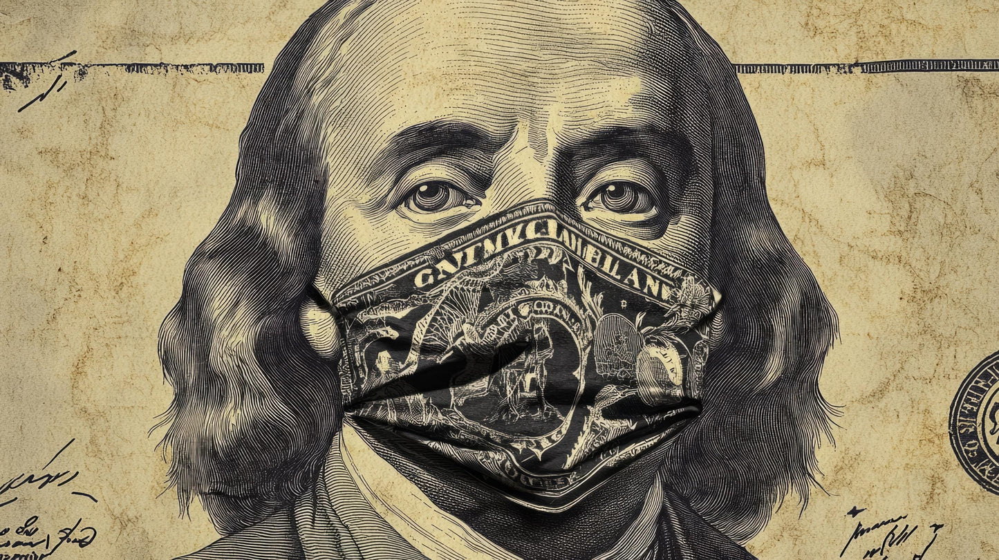 Benjamin Franklin Masked Money Metal Art, Sound Reactive LED Wall Decor
