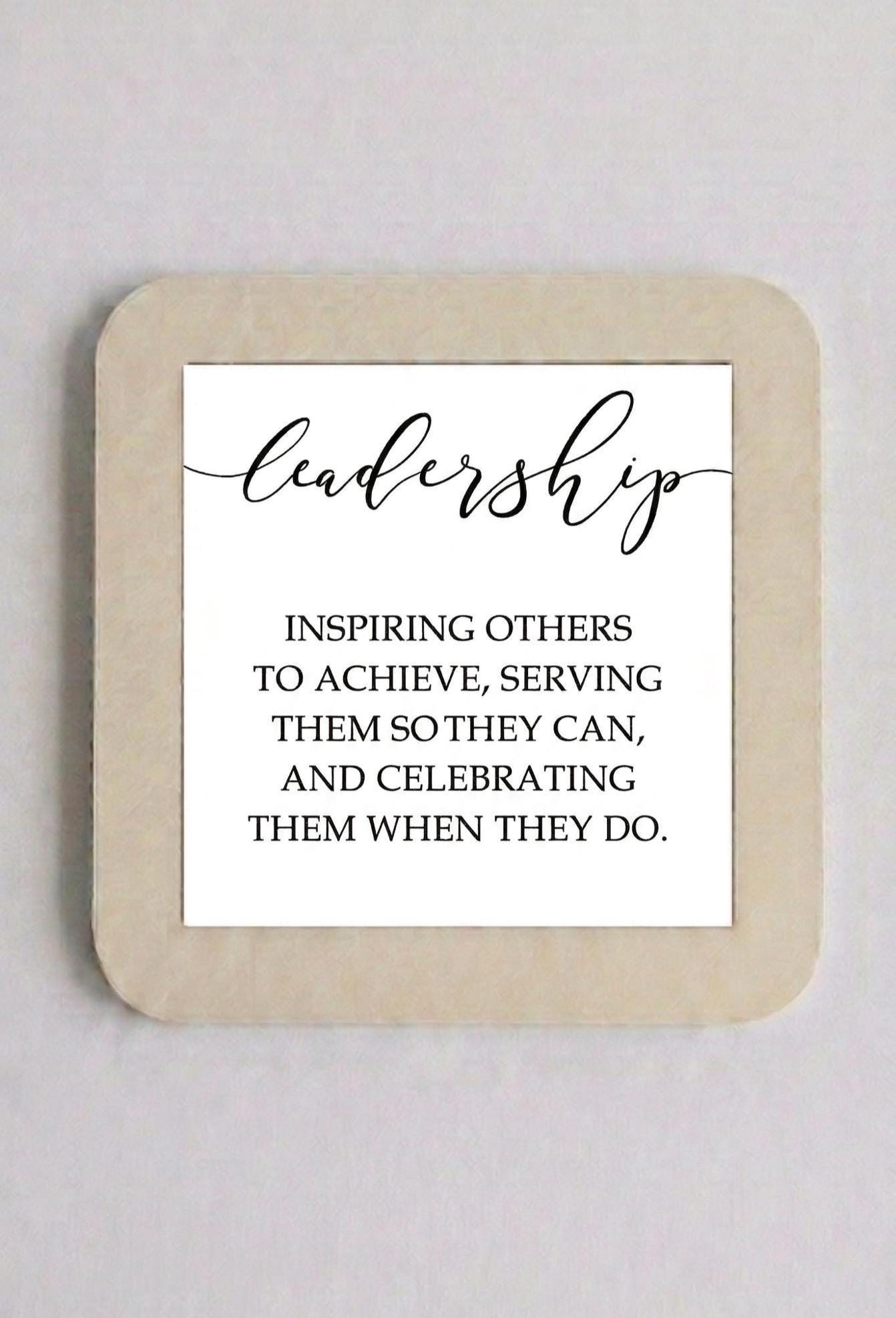 Servant Leadership Desk Sign, Minimalist Office Decor, Framed Quote Plaque