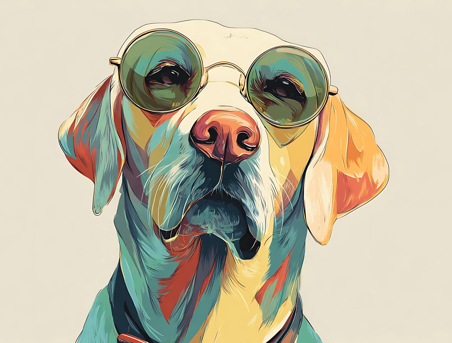 Pop Art Dog Ceramic Tile Art, Sunglasses Pup, Quirky Pet Portrait, Framed Wall Decor
