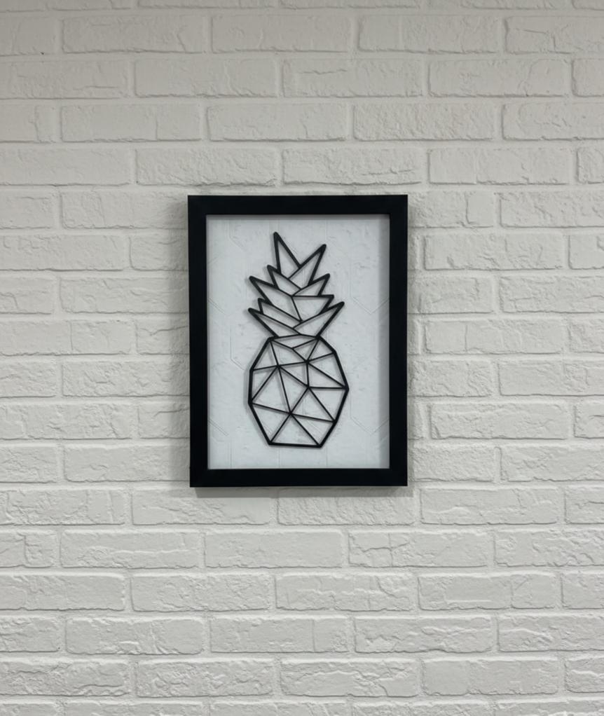 Geometric Pineapple Wall Art, 3D Printed Tropical Decor, Minimalist Design