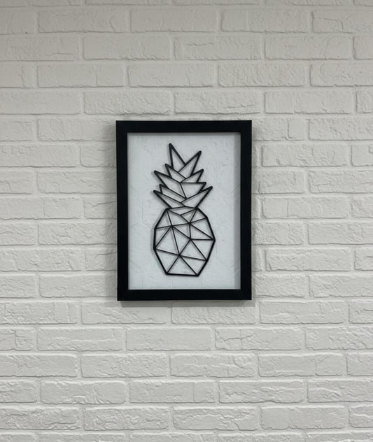 Geometric Pineapple Wall Art, 3D Printed Tropical Decor, Minimalist Design