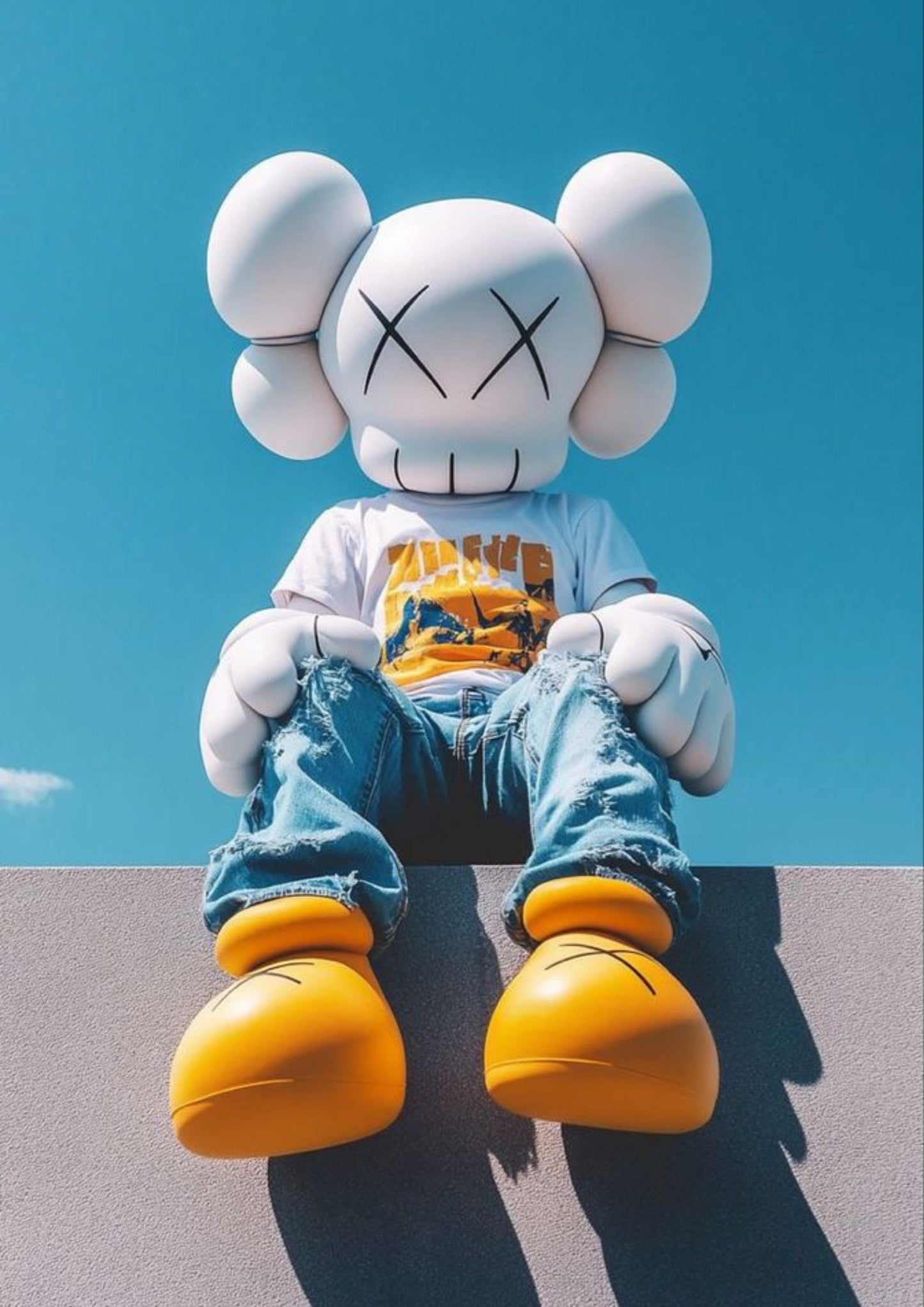 KAWS Inspired Companion Backlit Metal Art, Street Art Decor, Urban Glow (20cm x 28cm)