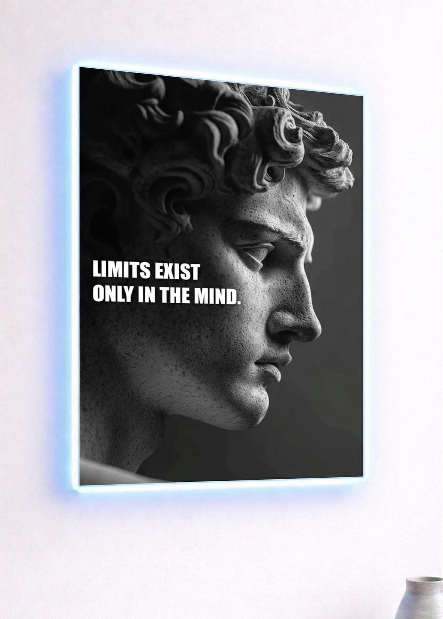 David Sculpture Metal Art, Motivational Wall Decor, Entrepreneur Office Art (LED Backlighting)