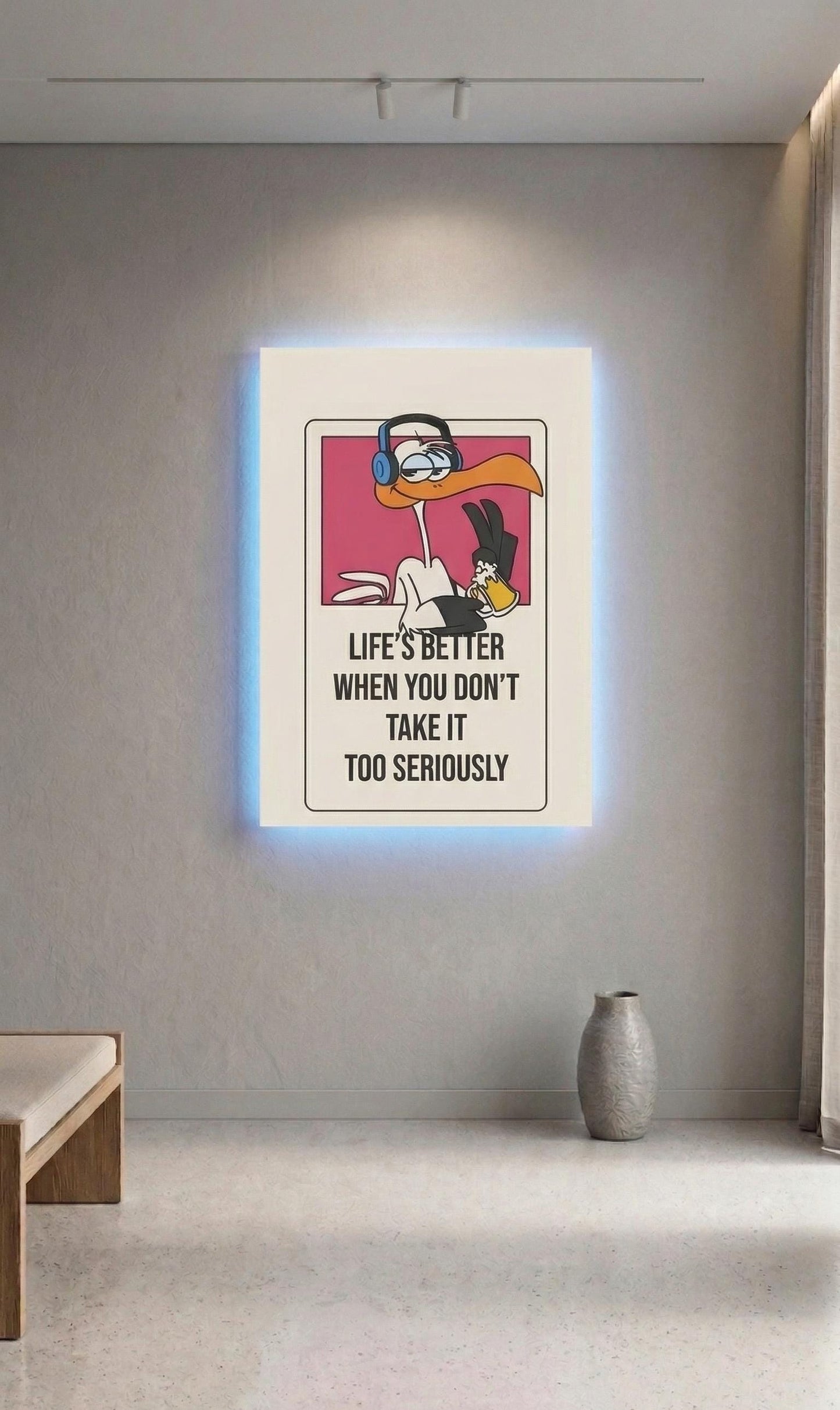 Sound Reactive LED Bird Art, Multicoloured Light Up Wall Sign (Batteries Included)