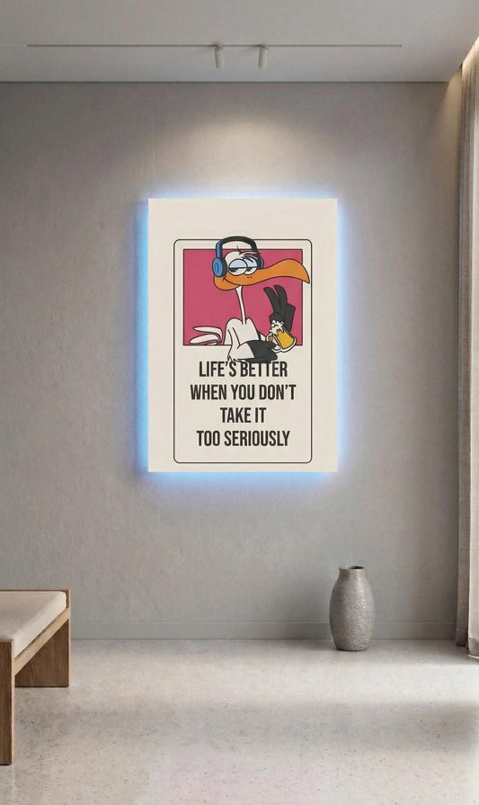 Sound Reactive LED Bird Art, Multicoloured Light Up Wall Sign (Batteries Included)
