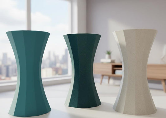 Geometric Hourglass Vase Set, 3D Printed Flower Pot, Nordic Home Decor Planter