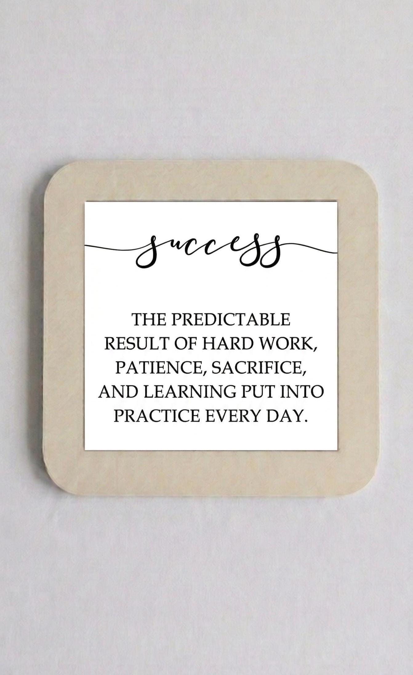 Success Definition Desk Sign, Minimalist Quote Plaque, Motivational Office Decor, Gift for Entrepreneurs & Graduates