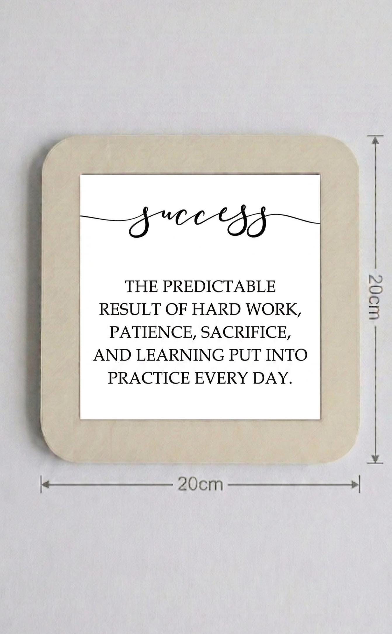 Success Definition Desk Sign, Minimalist Quote Plaque, Motivational Office Decor, Gift for Entrepreneurs & Graduates