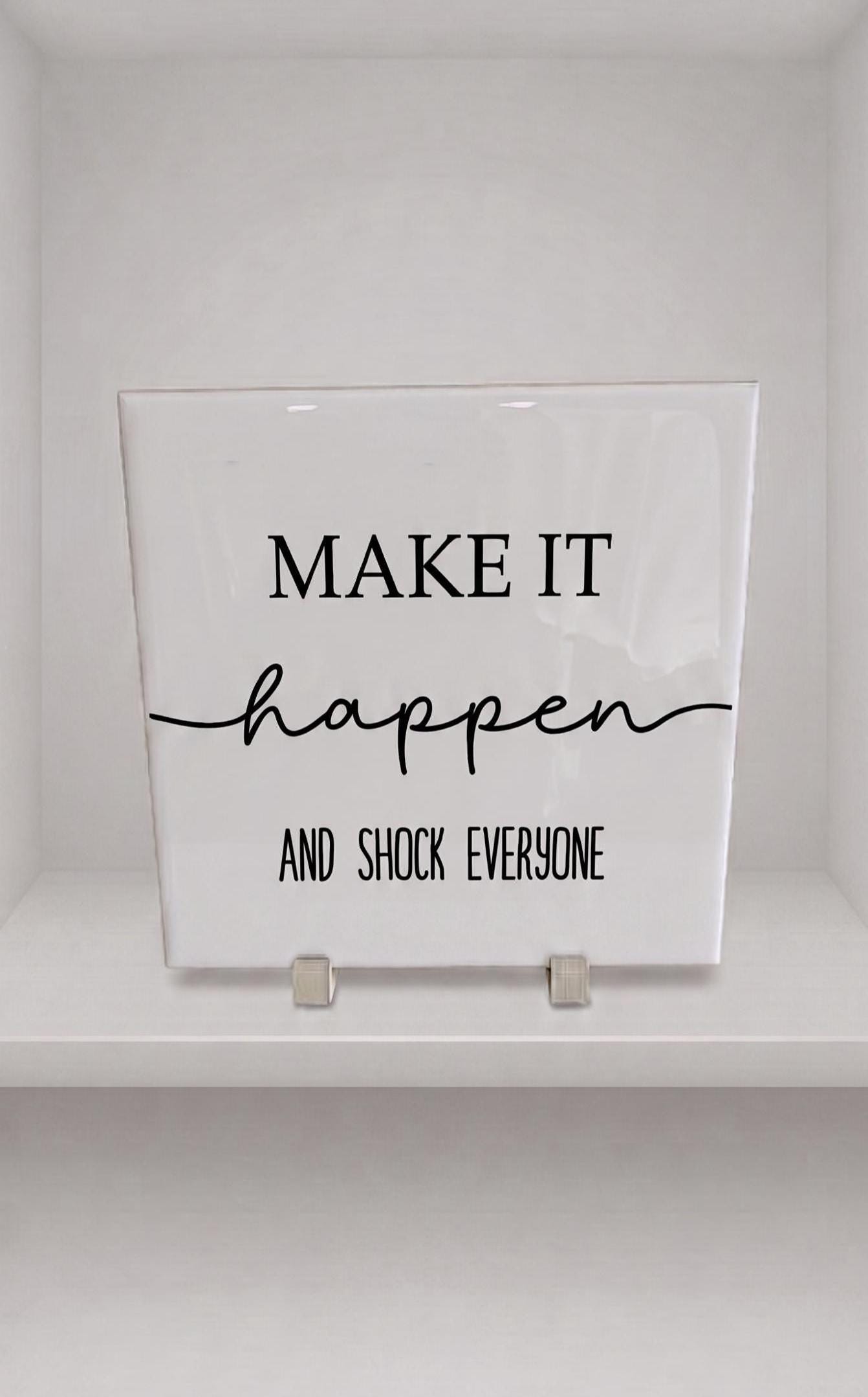 Motivational Desk Sign, Minimalist Office Decor, Framed Quote, Success Typography