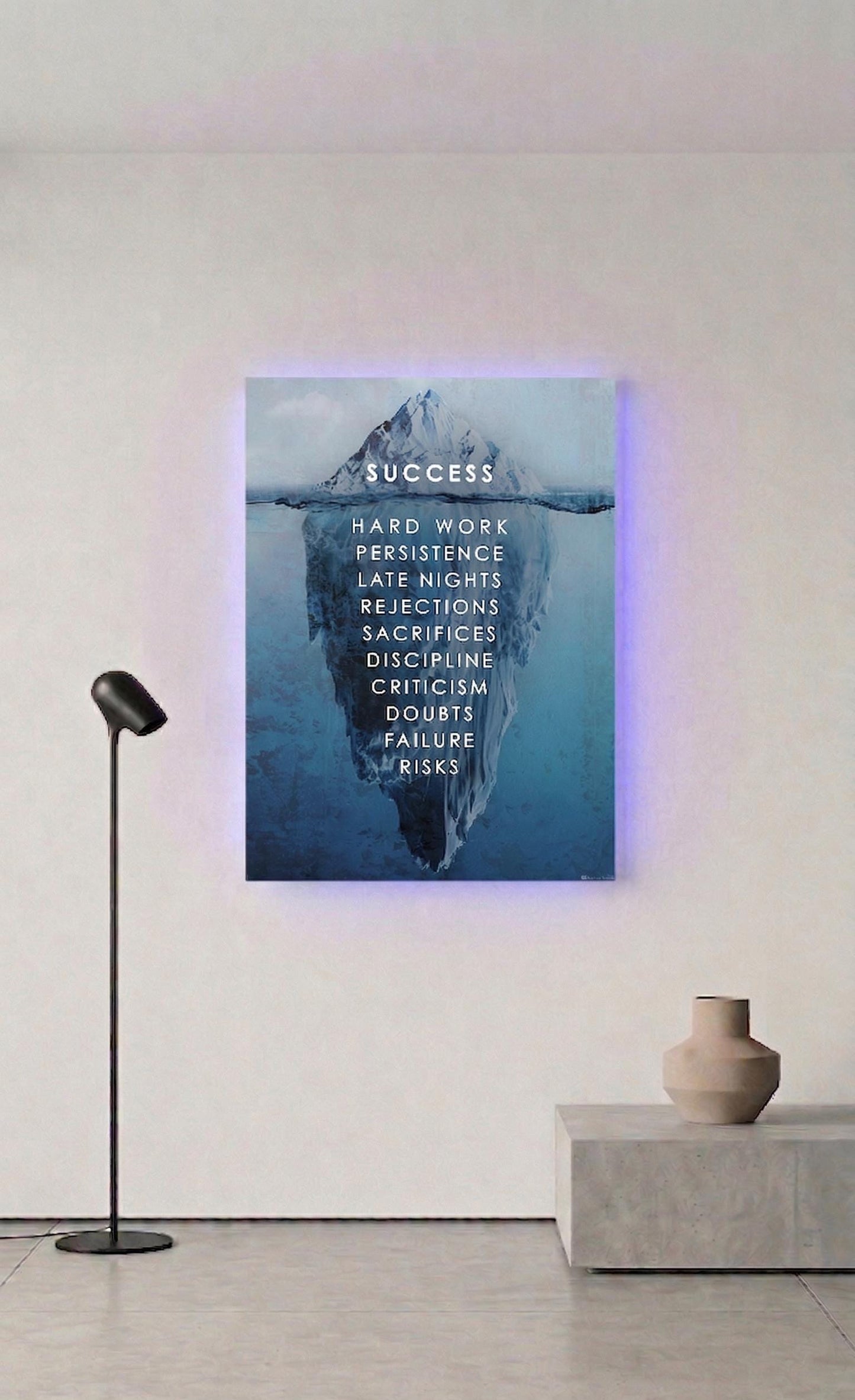 Motivational Iceberg Wall Art, Entrepreneur Office Decor, Success Mindset Poster
