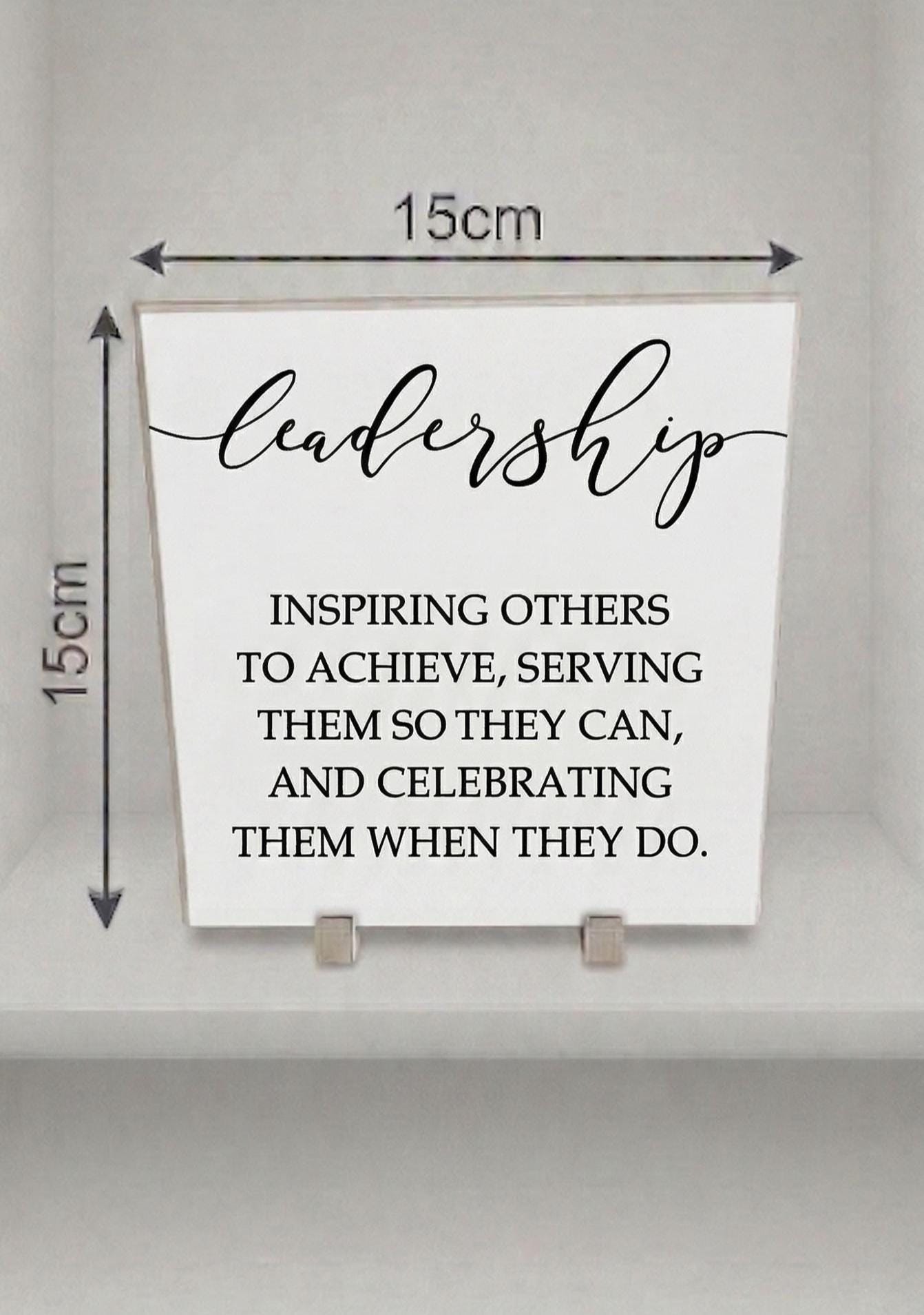 Servant Leadership Desk Sign, Minimalist Office Decor, Framed Quote Plaque