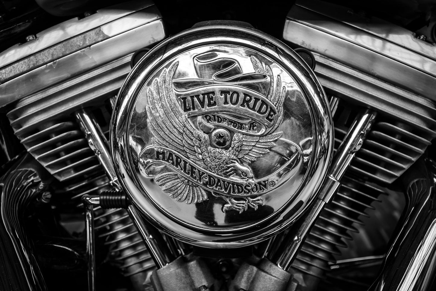 Harley Davidson V-Twin Engine Metal Art, Sound Reactive LED Motorcycle Decor (20cm x 28cm)