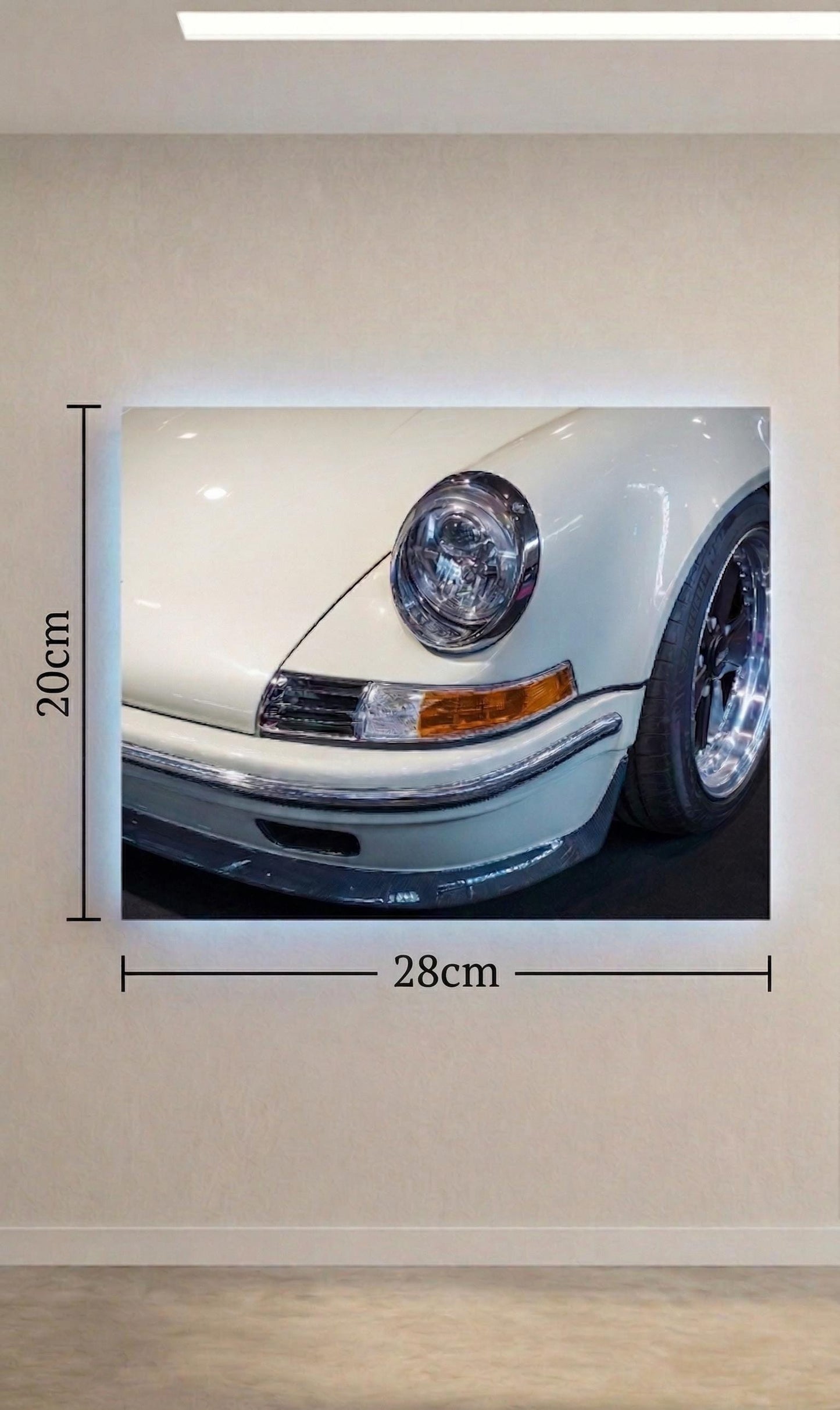 Classic Porsche Wall Art, Backlit Metal Car Décor, Sound Reactive RGB LED Sign