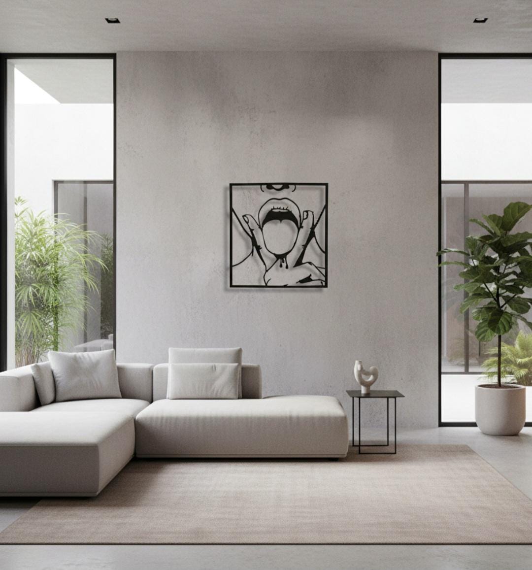 3D Printed Mouth Wall Art, Modern Industrial Decor