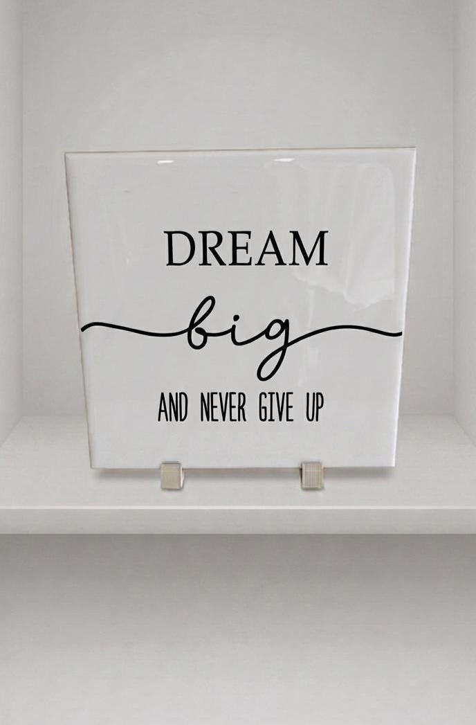 Motivational Ceramic Tile Decor, Minimalist Quote Sign, Modern Nursery Office Art