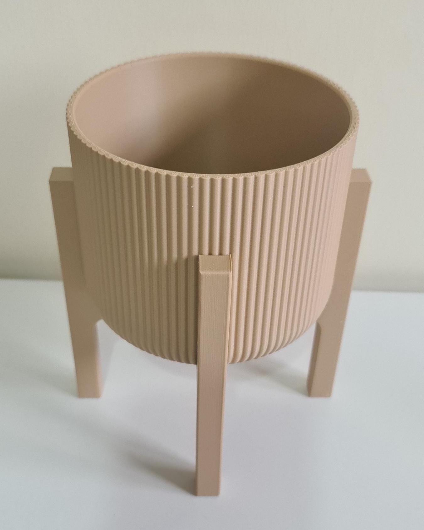 Ribbed, Fluted, Scalloped, Mid-Century Modern (MCM), Boho Decor, Terracotta, Indoor Planter, Minimalist Home.