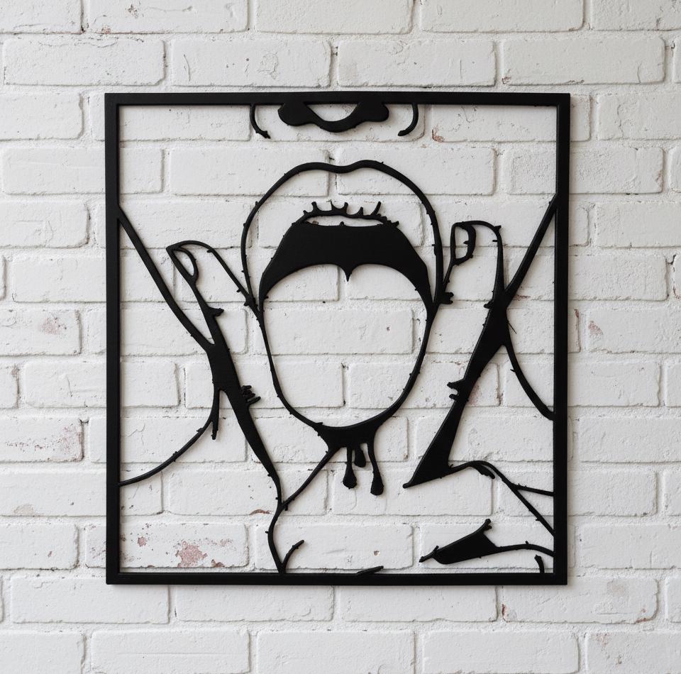 3D Printed Mouth Wall Art, Modern Industrial Decor