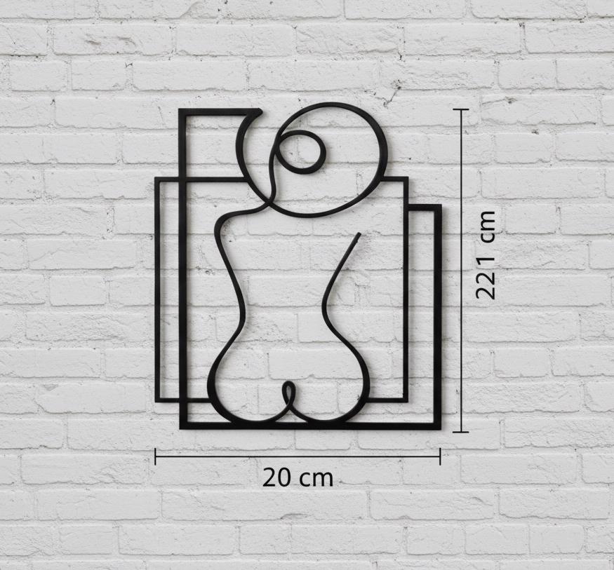 3D Printed Woman Line Art, Modern Scandi Decor