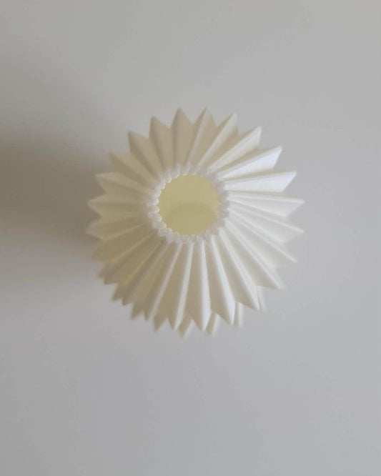 Geometric Twisted Vase – Modernist Origami Style Bud Vase, White Silk Finish