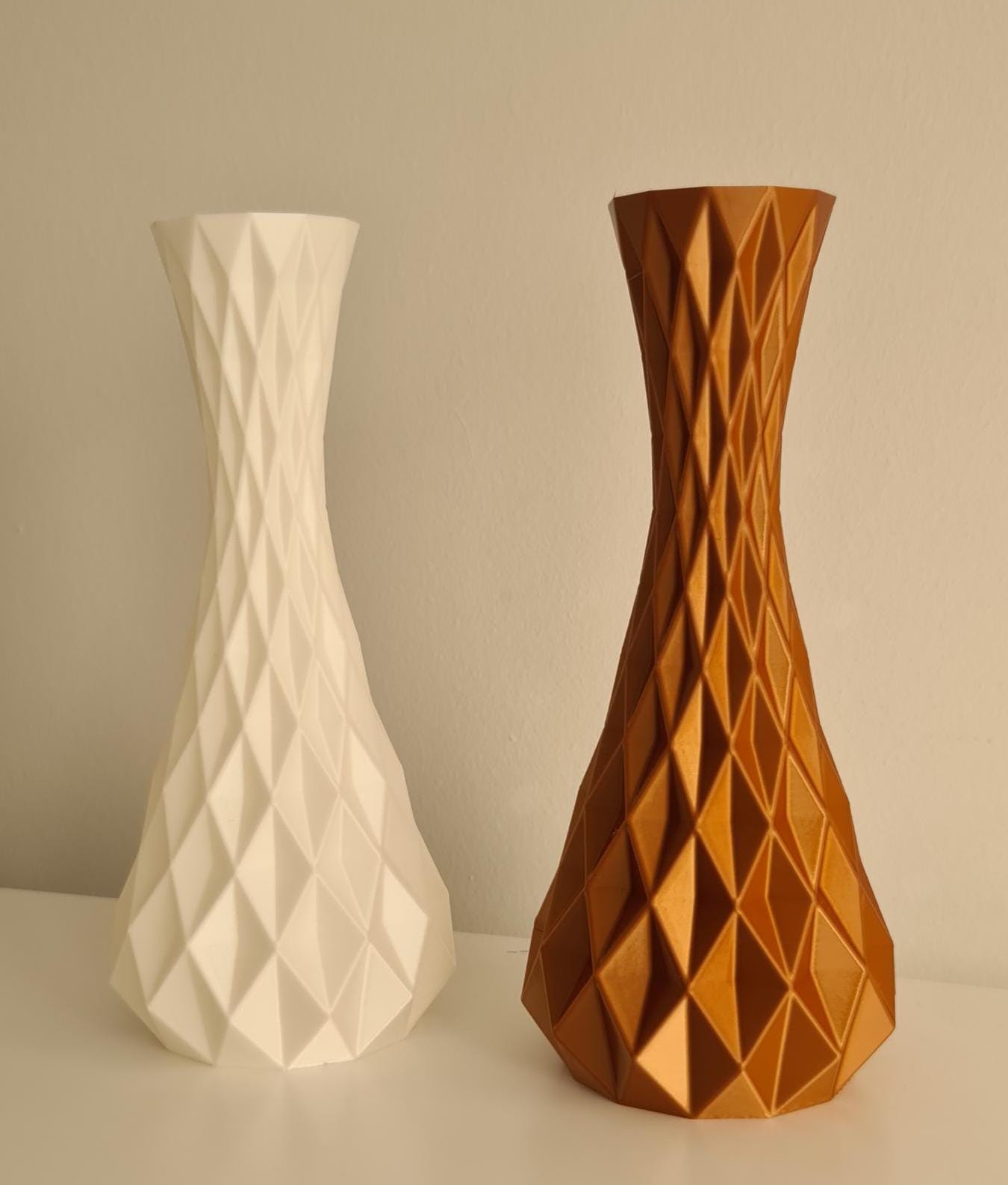Geometric Origami Vase, 3D Printed Abstract Flower Pot, Minimalist Home Decor Centerpiece