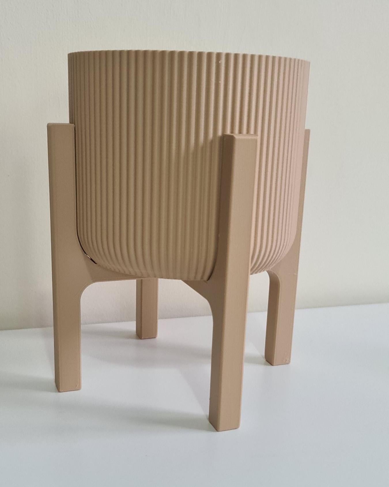 Ribbed, Fluted, Scalloped, Mid-Century Modern (MCM), Boho Decor, Terracotta, Indoor Planter, Minimalist Home.