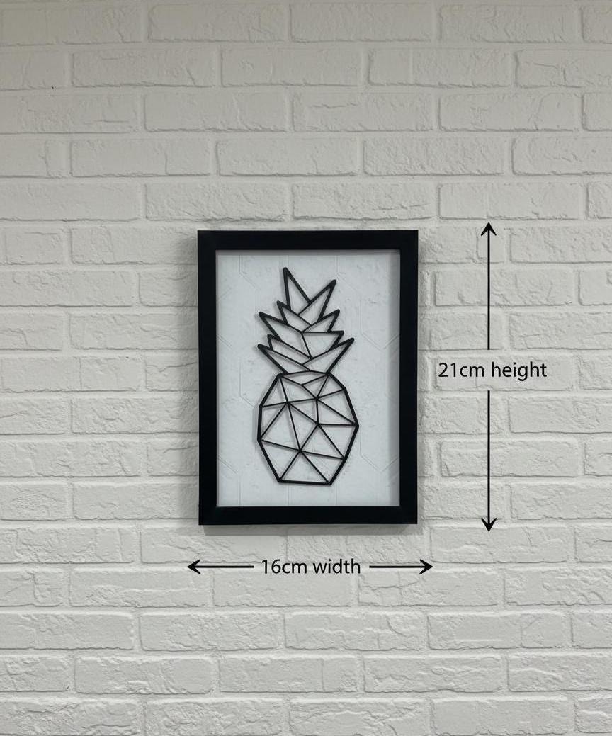 Geometric Pineapple Wall Art, 3D Printed Tropical Decor, Minimalist Design
