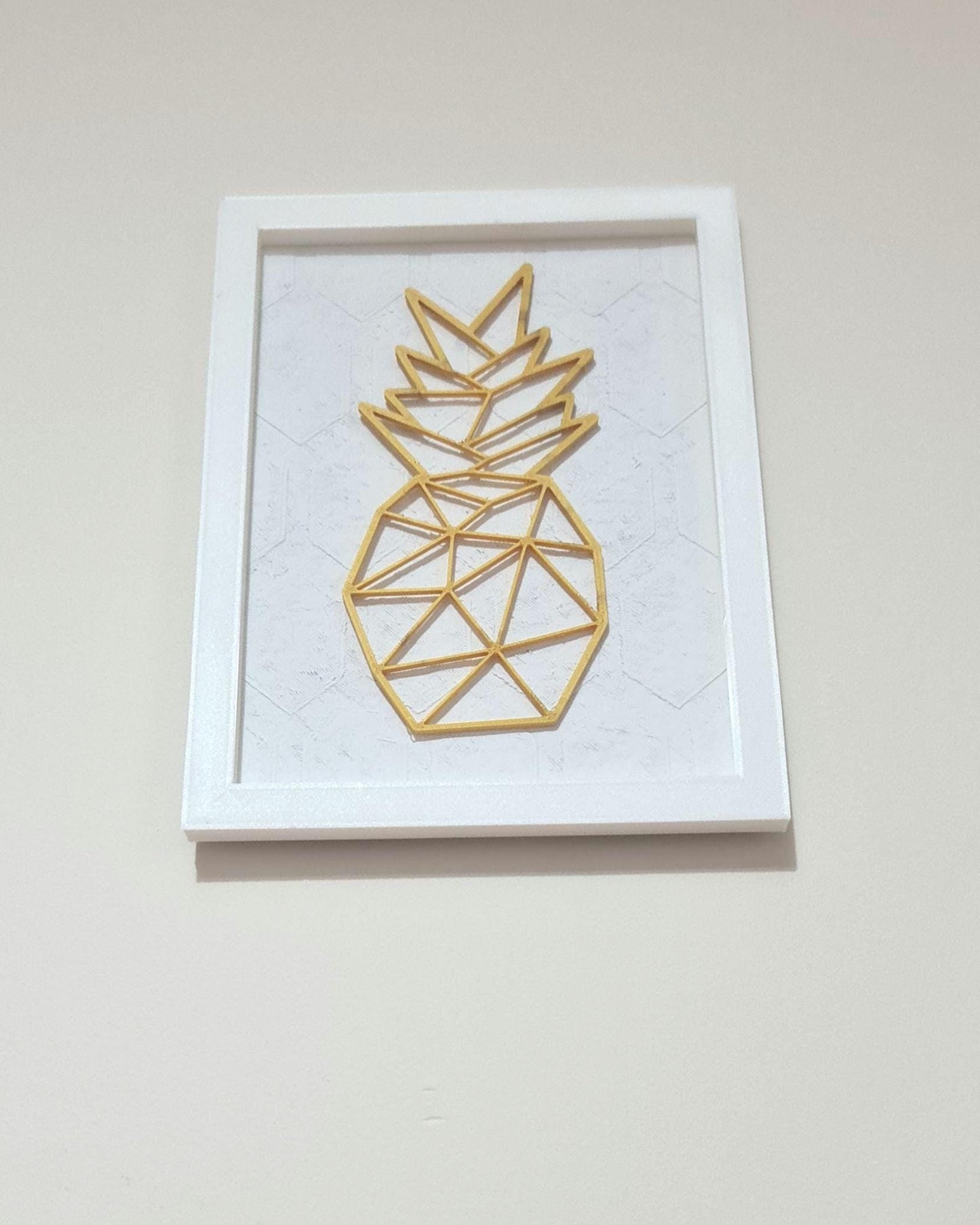 Geometric Pineapple Wall Art, 3D Printed Tropical Decor, Minimalist Design