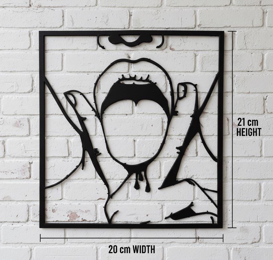 3D Printed Mouth Wall Art, Modern Industrial Decor