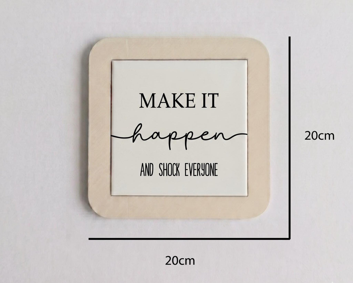 Motivational Desk Sign, Minimalist Office Decor, Framed Quote, Success Typography
