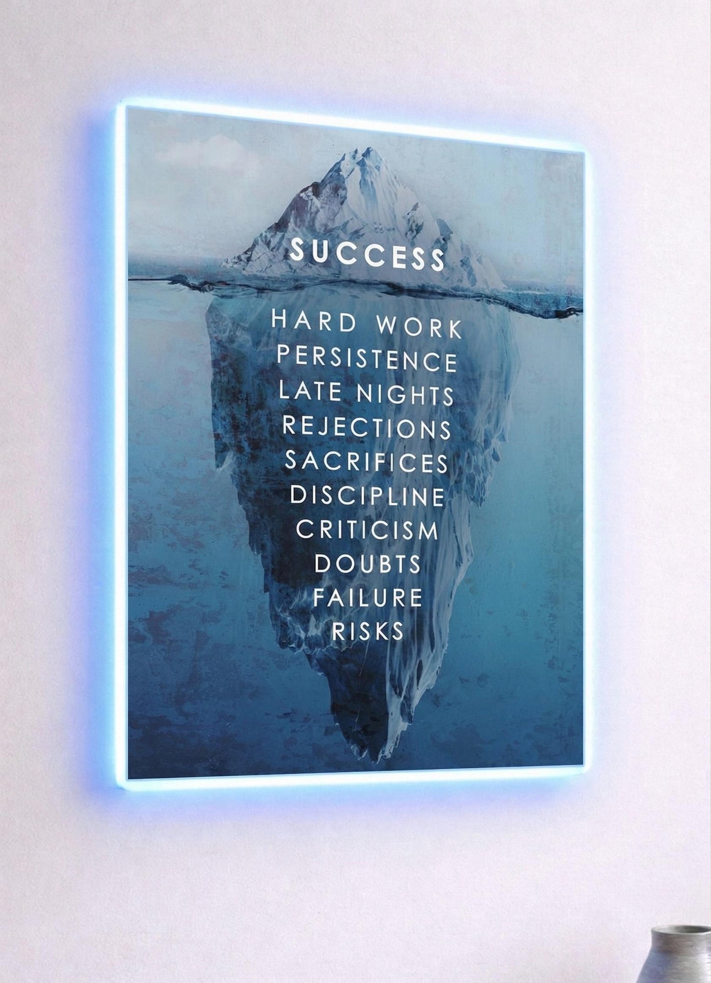Motivational Iceberg Wall Art, Entrepreneur Office Decor, Success Mindset Poster