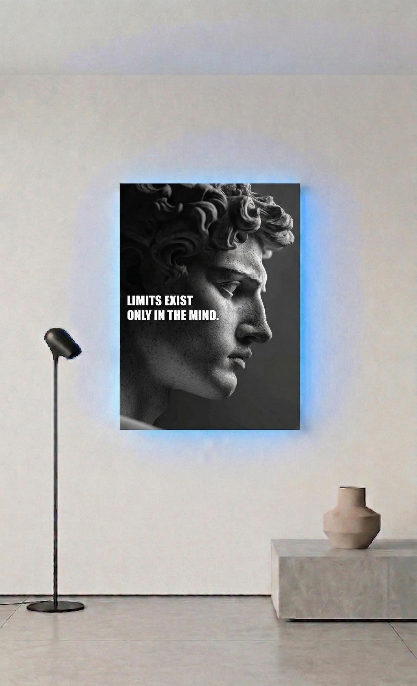 David Sculpture Metal Art, Motivational Wall Decor, Entrepreneur Office Art (LED Backlighting)