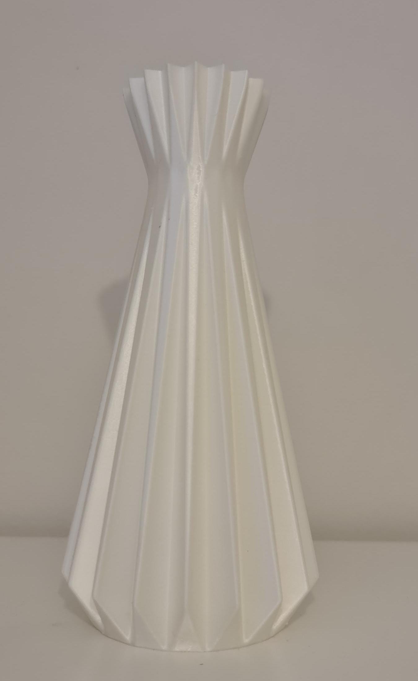 Origami Vase, Minimalist White Geometric Flower Bud Vase, Scandi Home Decor
